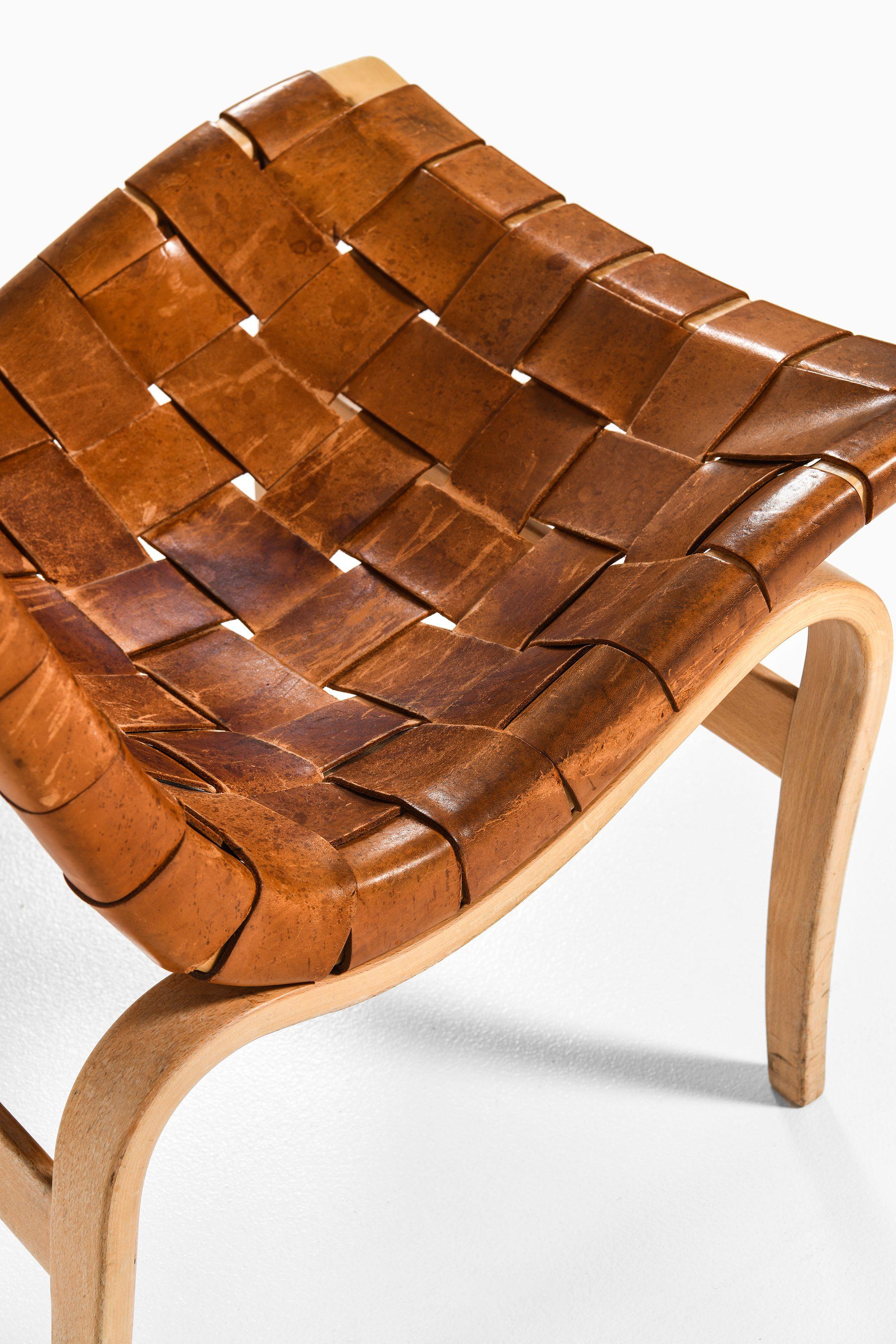 Sessel ohne Armlehne aus Birke und Original-Leder Webbing von Bruno Mathsson, 1968, Paar im Zustand „Gut“ im Angebot in Limhamn, Skåne län