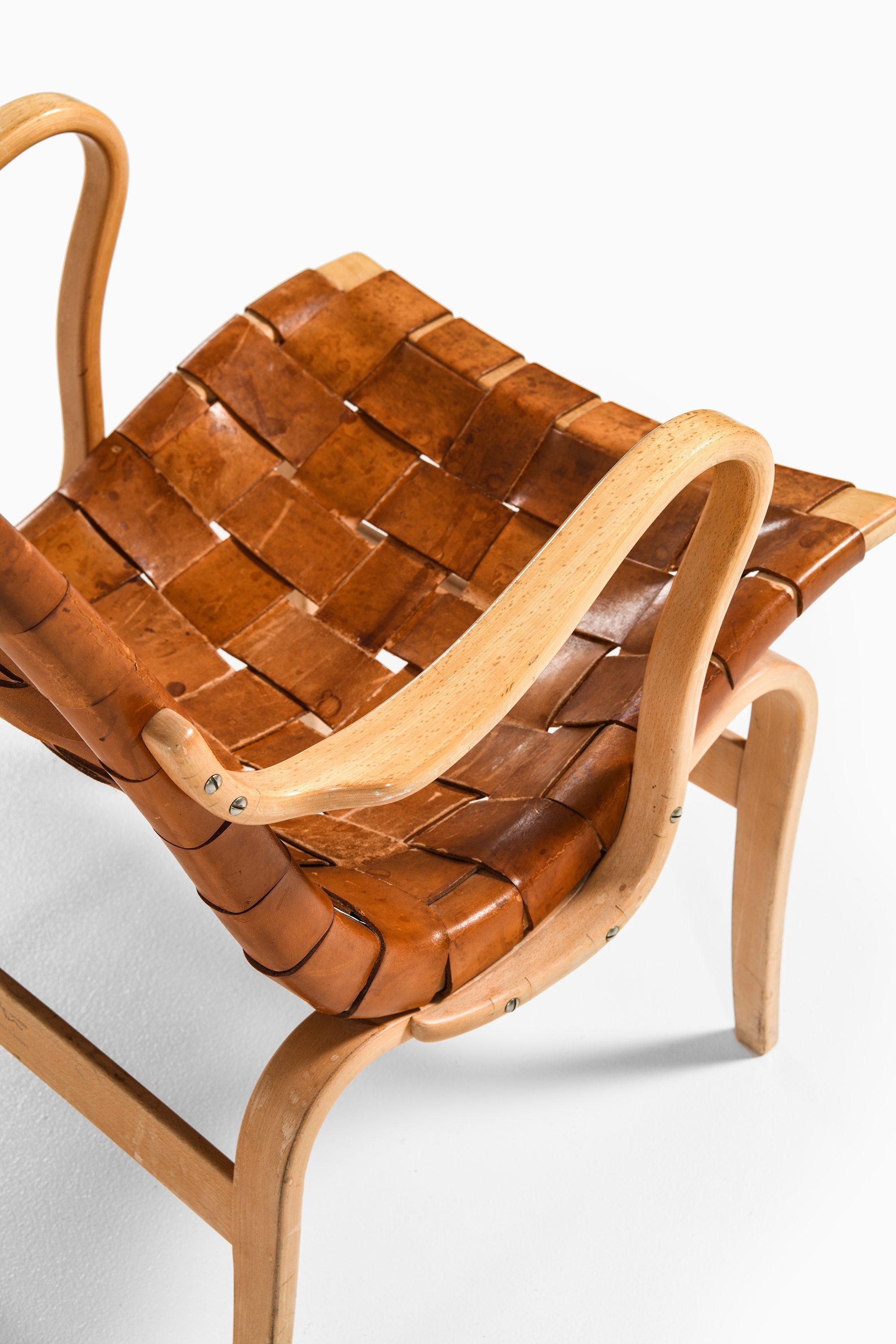 Sessel ohne Armlehne aus Birke und Original-Leder Webbing von Bruno Mathsson, 1968, Paar (20. Jahrhundert) im Angebot