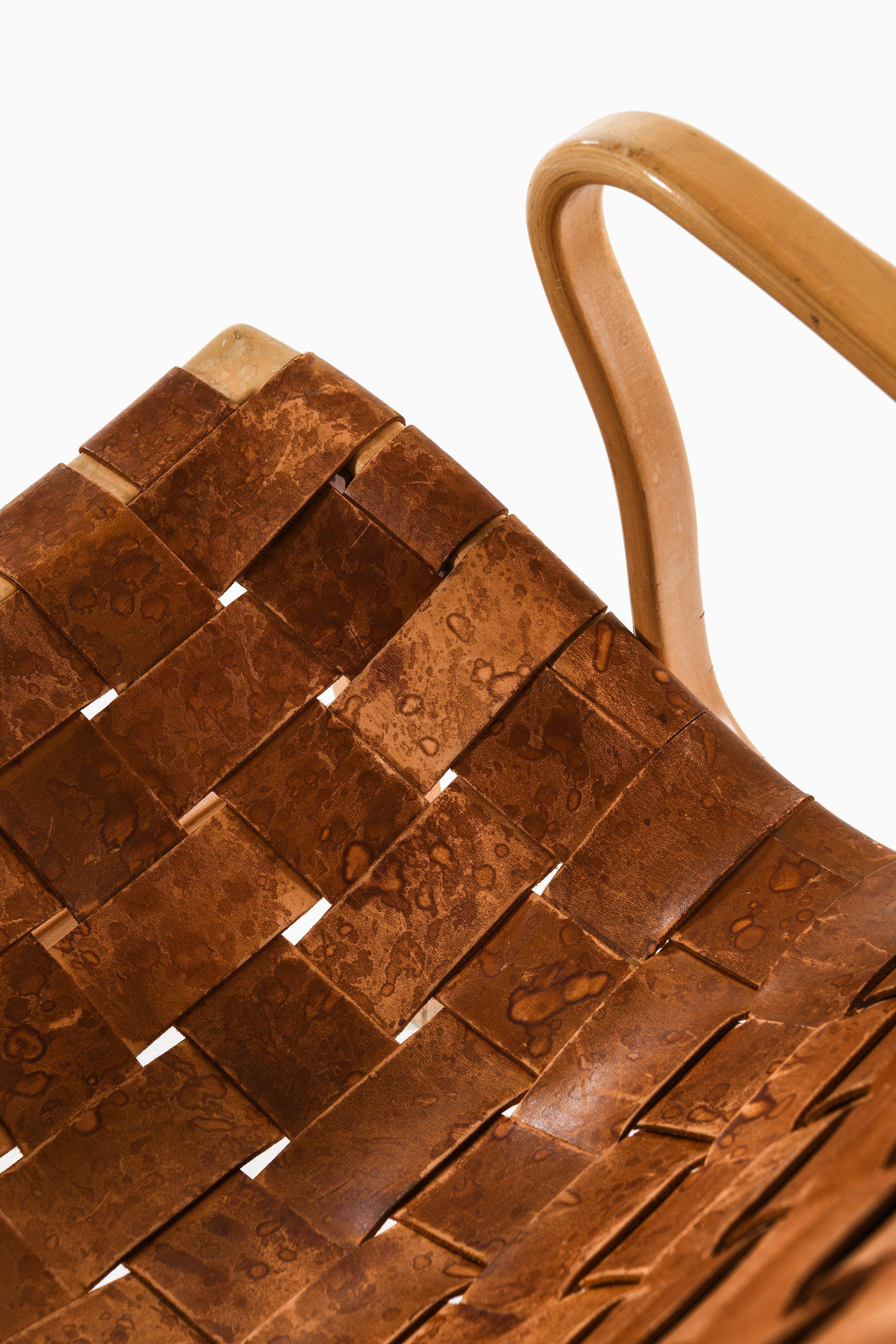 Sessel ohne Armlehne aus Birke und Original-Leder Webbing von Bruno Mathsson, 1968, Paar im Angebot 2