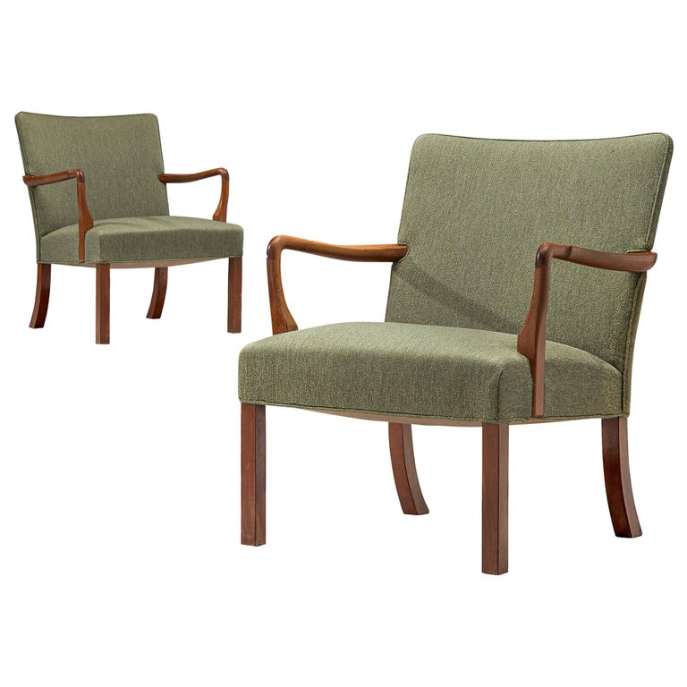 Pair of Easy Chairs in Mahogany by Jacob Kjær For Sale at 1stDibs