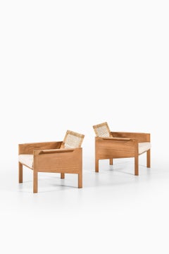 Pair of Easy Chairs in Oak and Cane by Kai Kristiansen, 1965