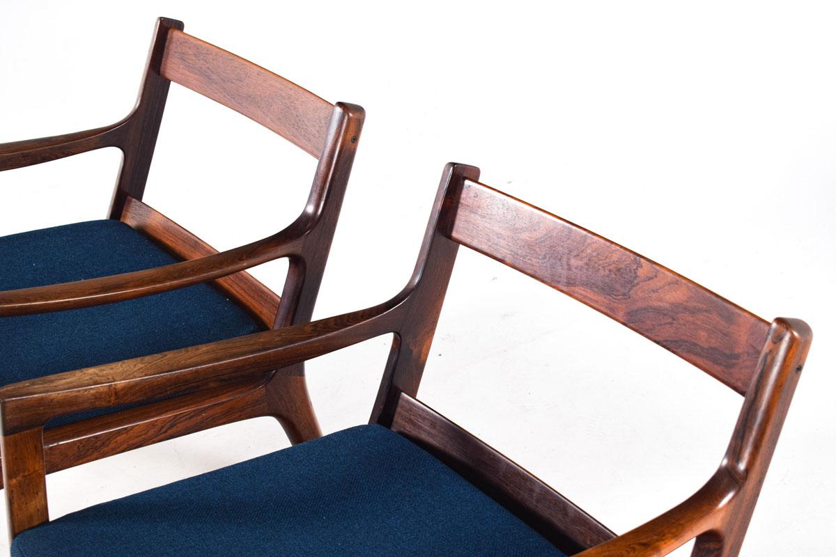 Mid-20th Century Pair of Easy Chairs in Rosewood by Ole Wanscher for France & Son, 1950s