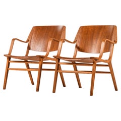 Pareja de butacas de teca y haya de Peter Hvidt & Orla Mølgaard-Nielsen, 1951