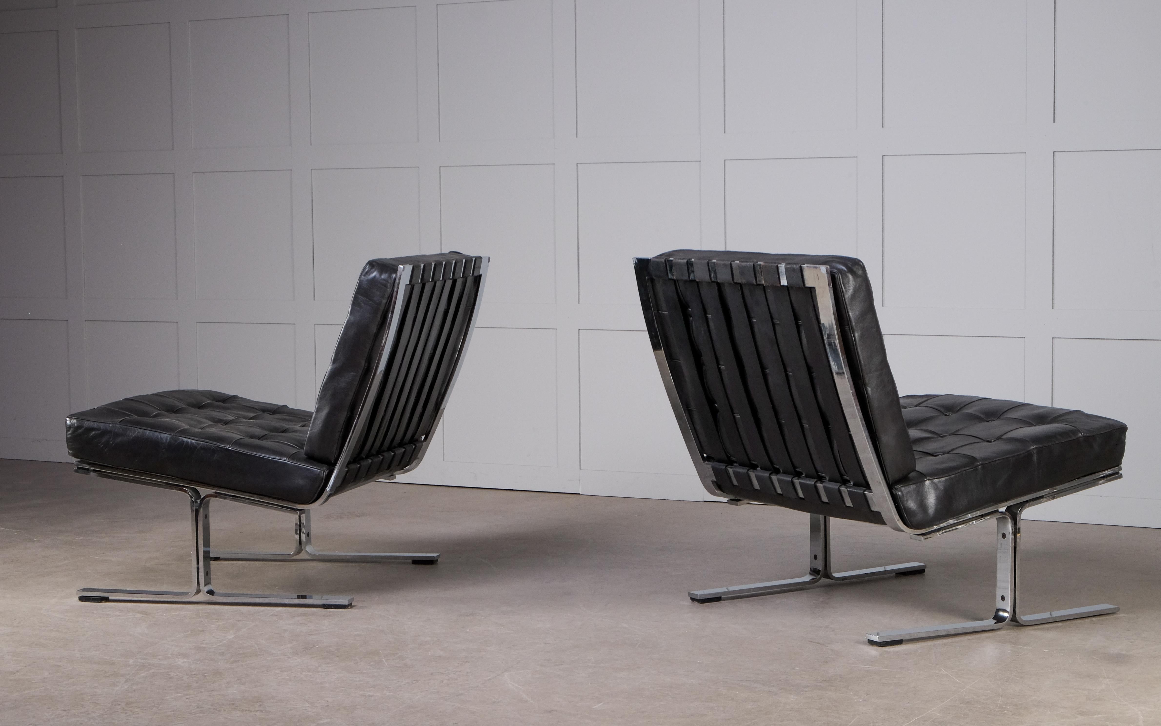 Ein Paar Sessel ohne Armlehne Modell „F60“ von Karl-Erik Ekselius, 1960er Jahre im Angebot 4