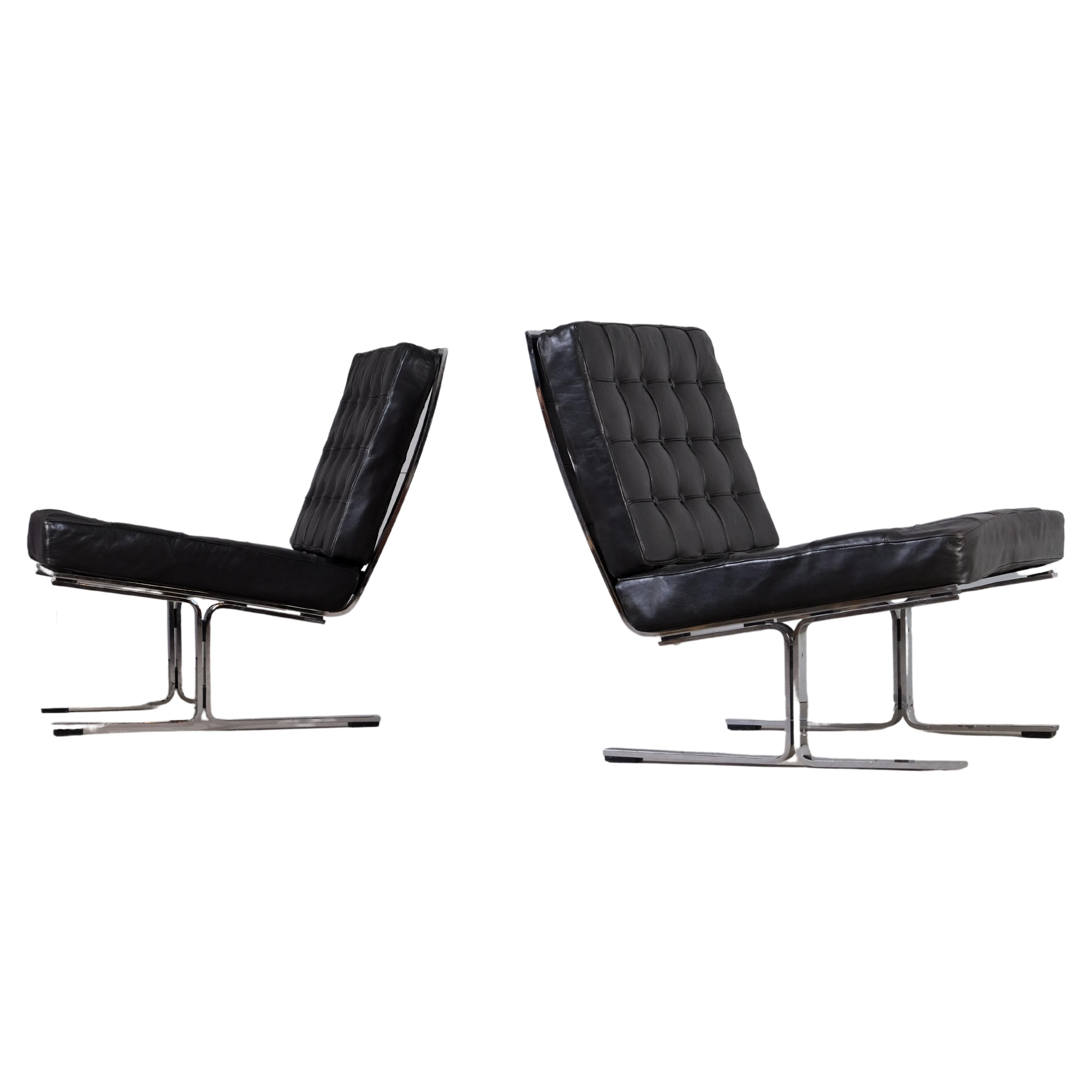 Pair of Easy Chairs Model "F60" by Karl-Erik Ekselius, 1960s For Sale