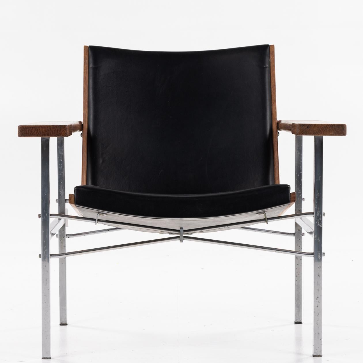 Steel Pair of easy chairs model JH 703 by Hans J. Wegner For Sale