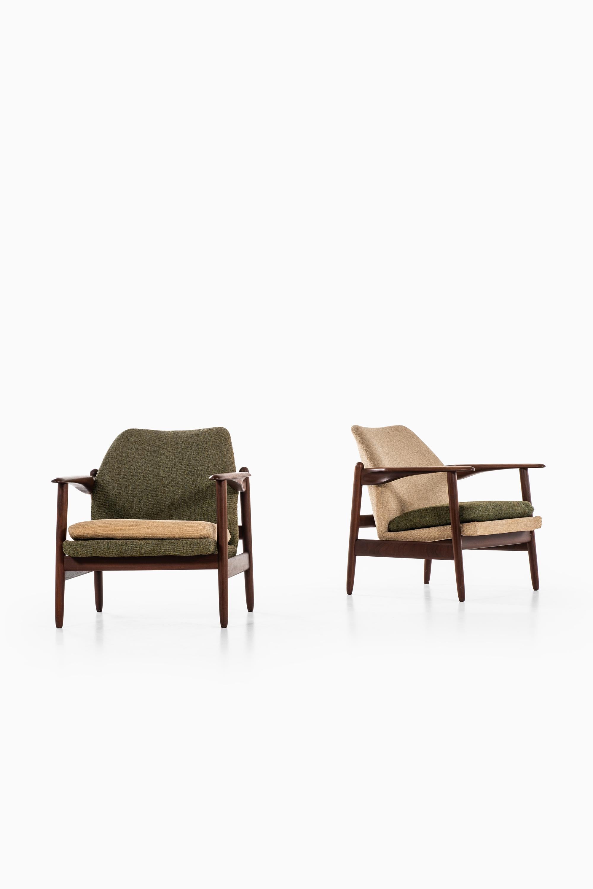 Scandinavian Modern Pair of Easy Chairs Produced in Denmark