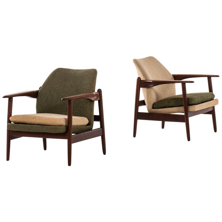 Pair of Easy Chairs Produced in Denmark For Sale at 1stDibs
