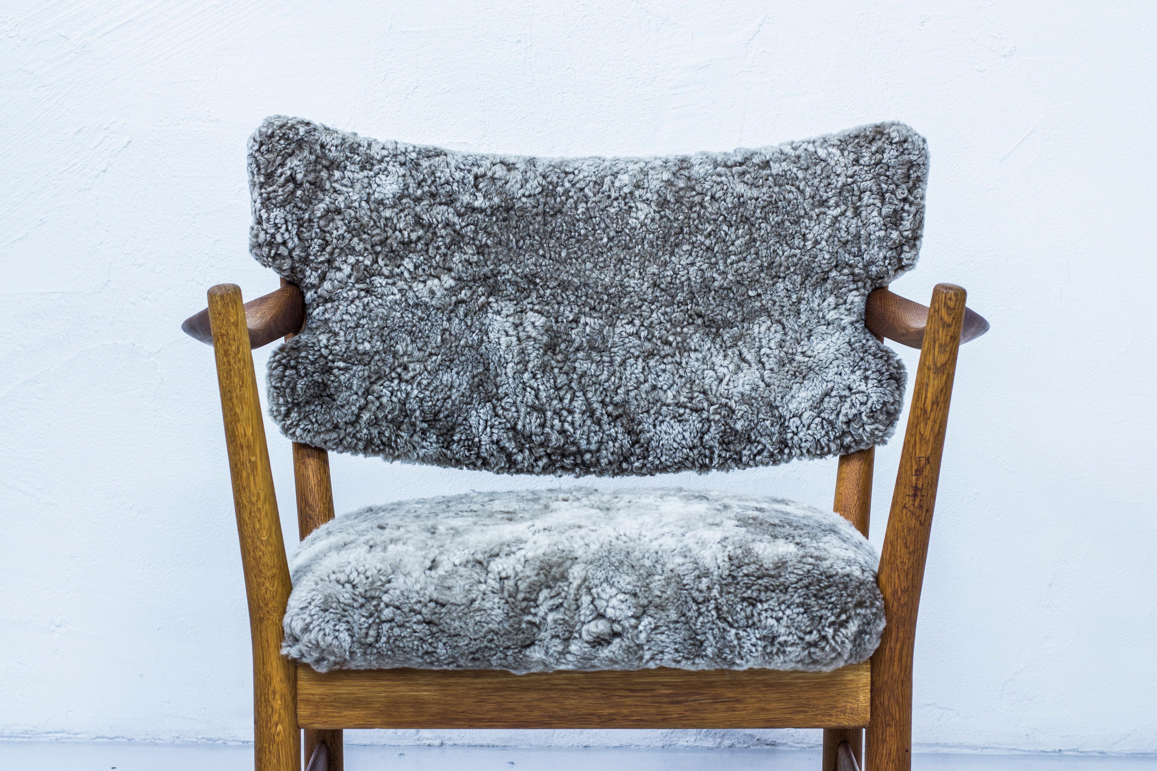 Pair of Easy Chairs with Sheepskin by Fredrik Kayser & Adolf Relling, Norway 5