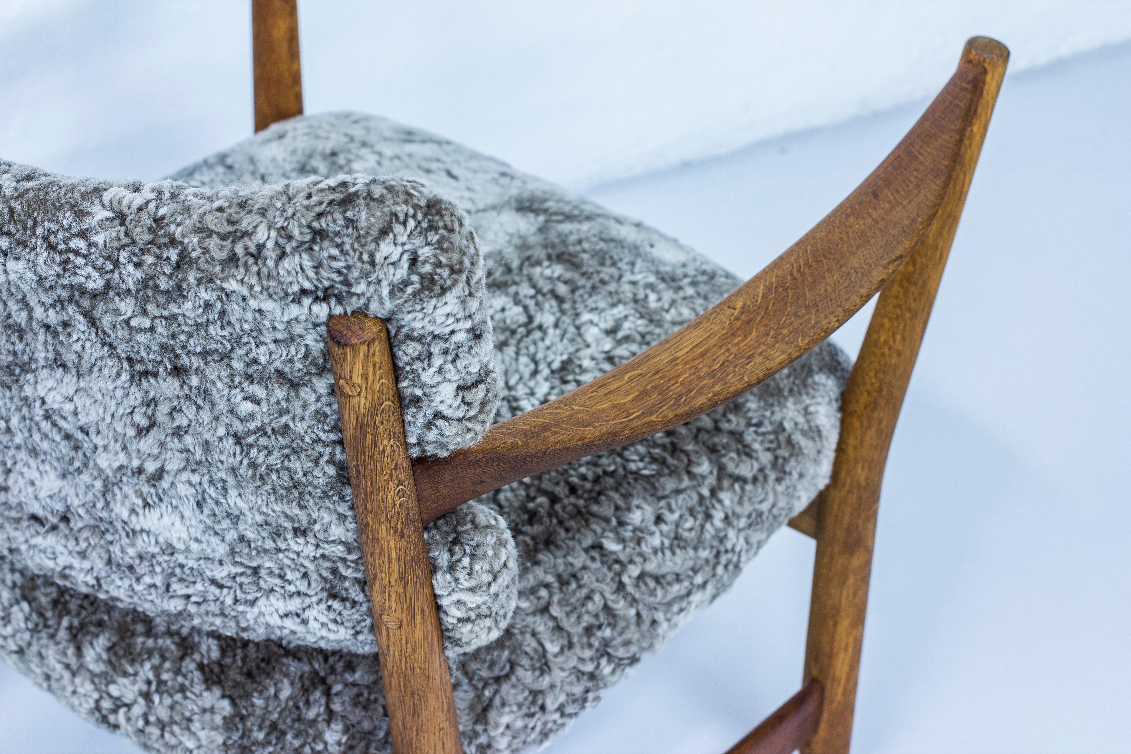 Pair of Easy Chairs with Sheepskin by Fredrik Kayser & Adolf Relling, Norway 2