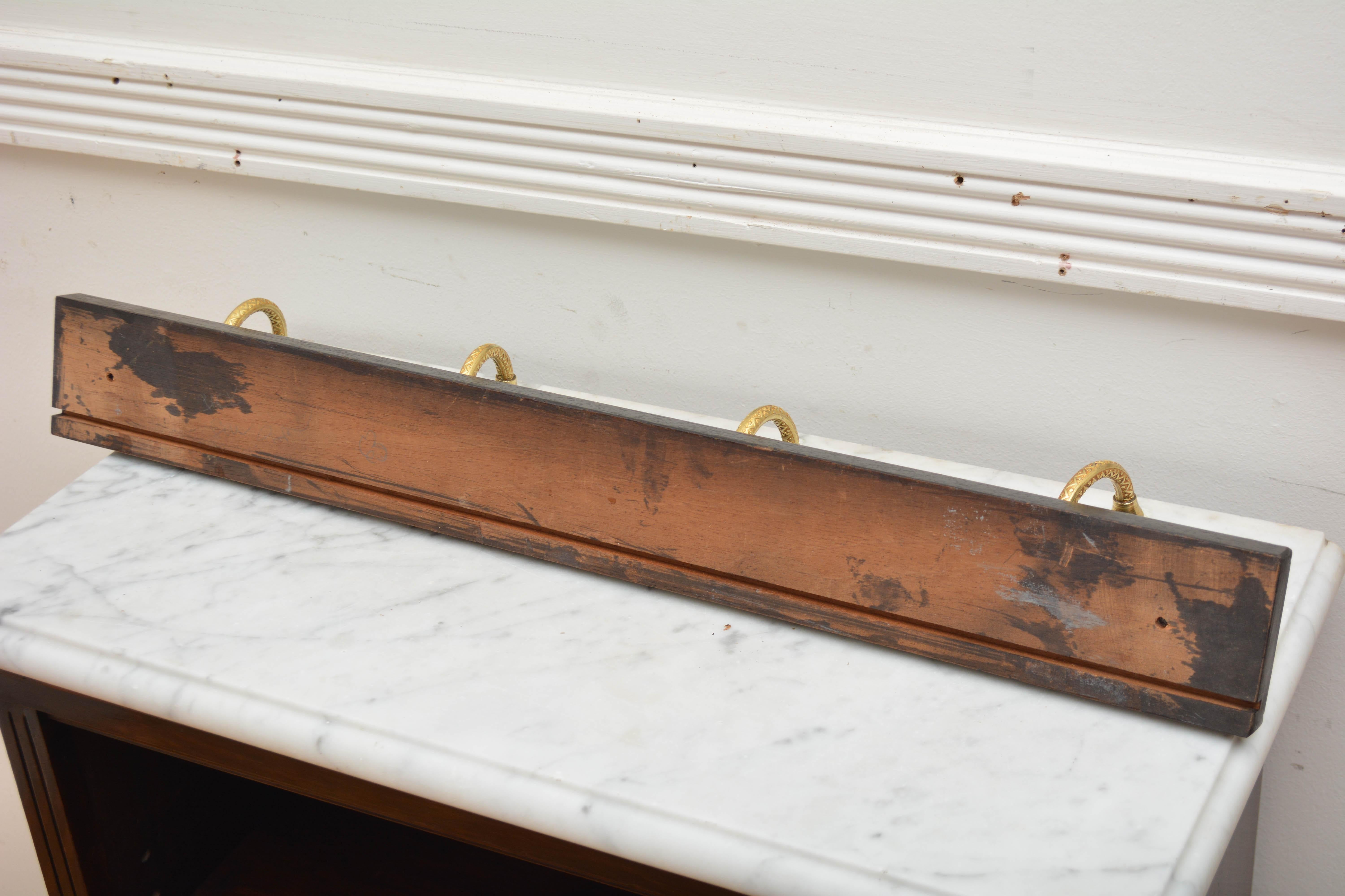 Pair Of Ebonised Brass And Ceramic Coat Rack Coat Hooks For Sale 5