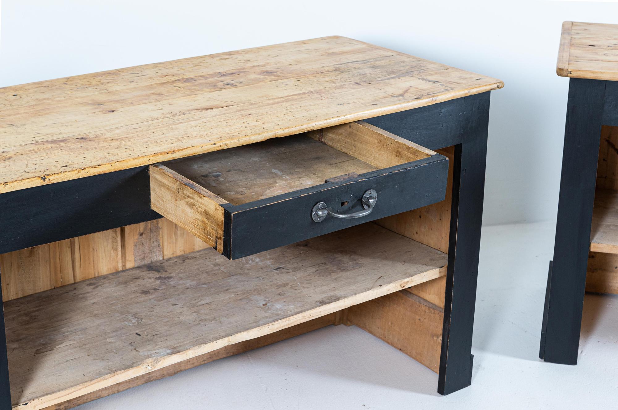 Pair of Ebonised Fruitwood Parisian Boulangerie Counters, Kitchen Island For Sale 1