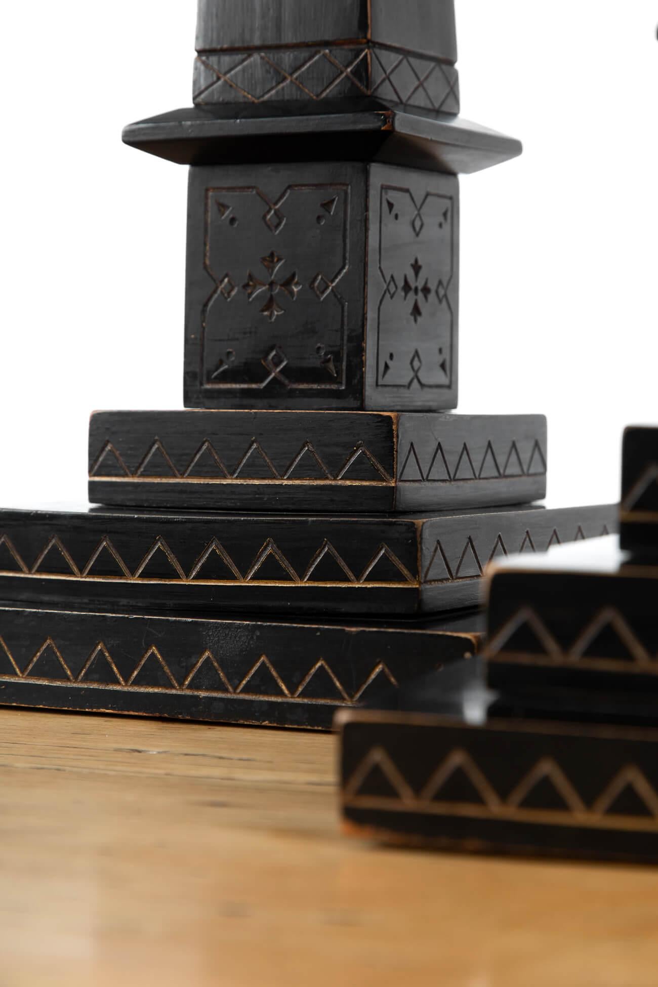 Pair of Ebonised Library Obelisks, circa 1865 In Good Condition In Faversham, GB