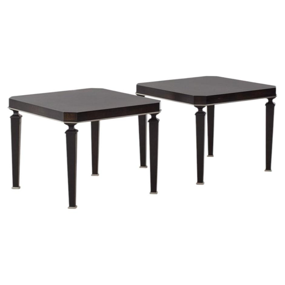 Pair of ebonised side tables - UK, 20th century