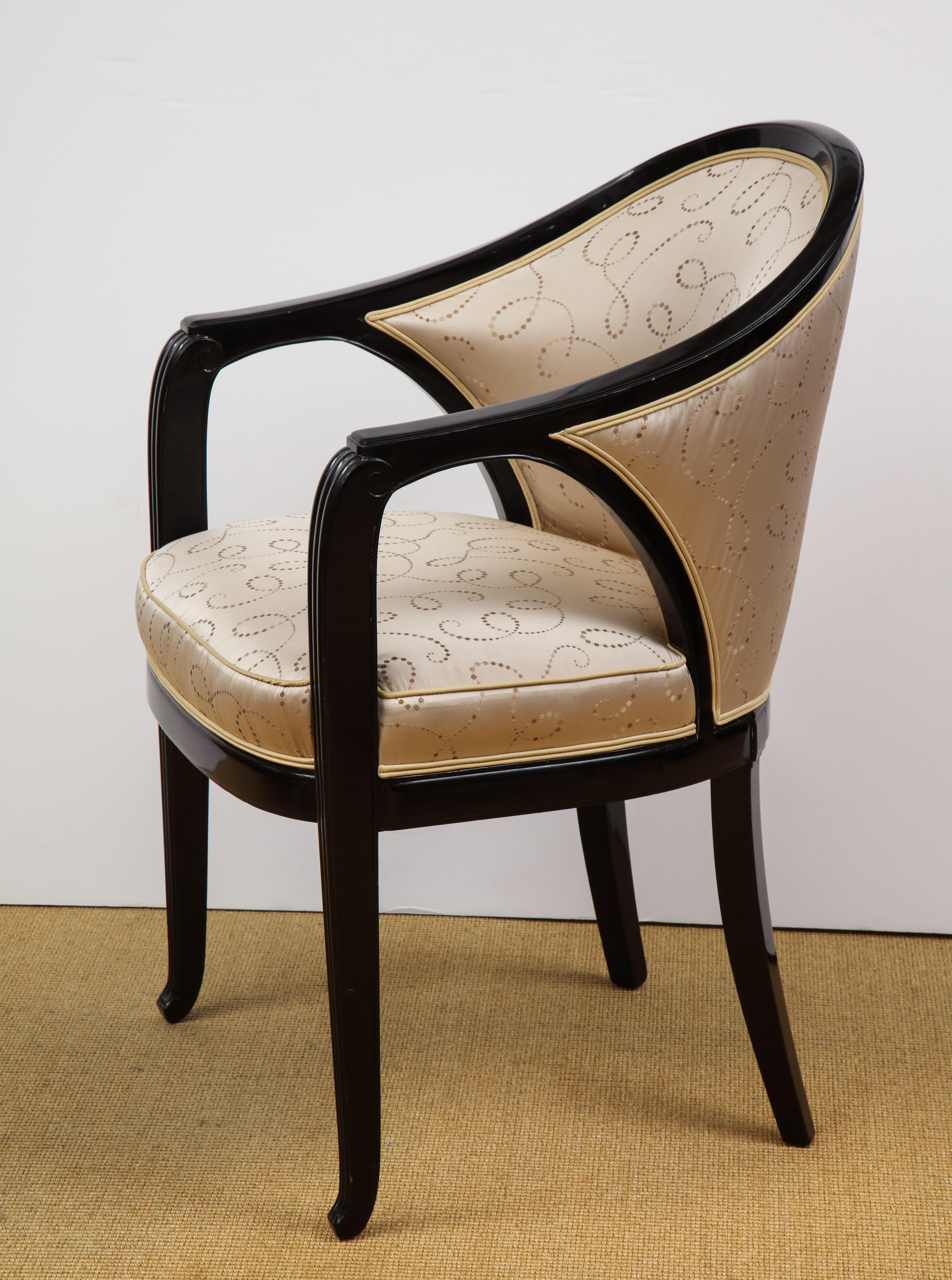 Art Deco Pair of Ebonized Chairs by Paul Follot