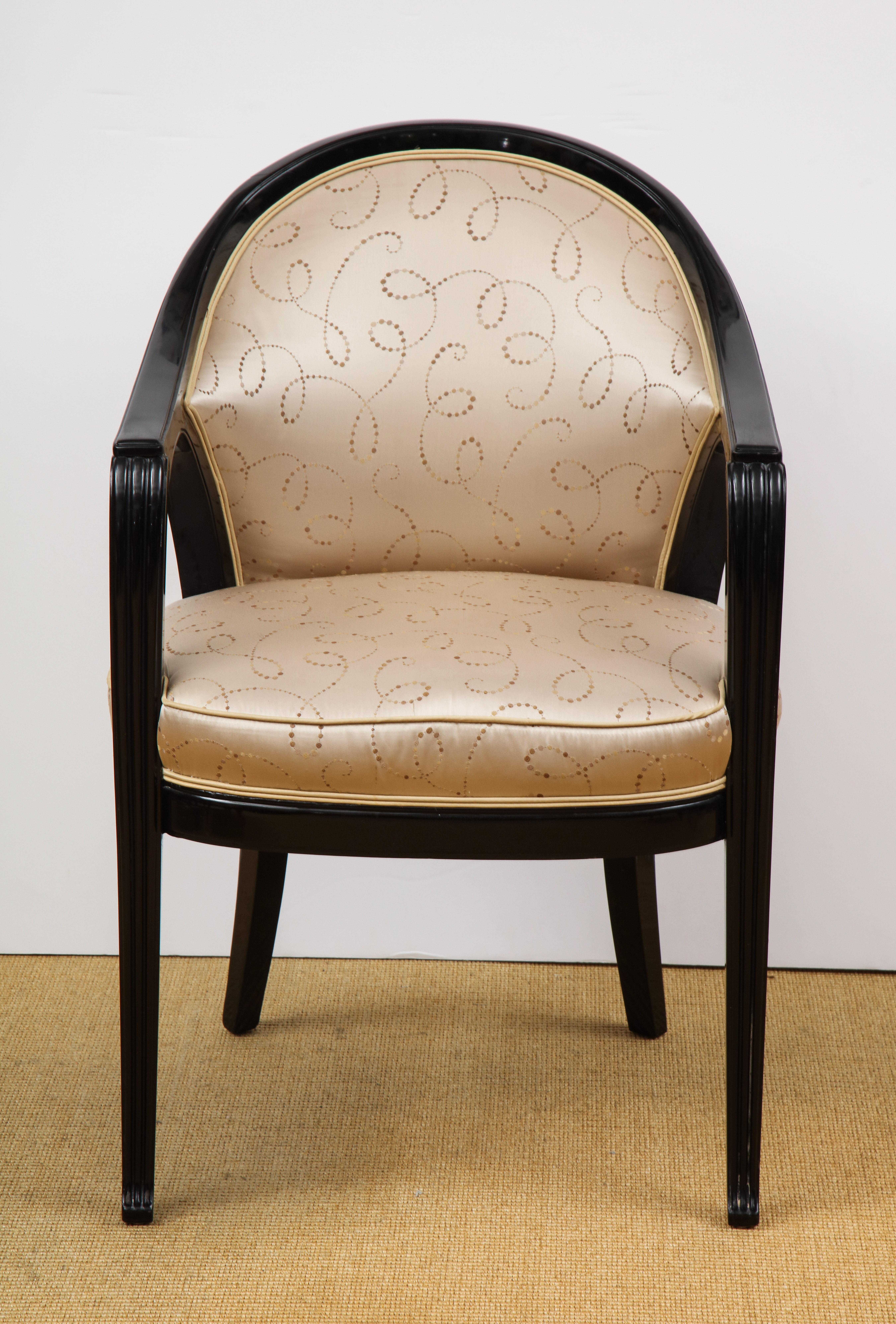 Ebony Pair of Ebonized Chairs by Paul Follot