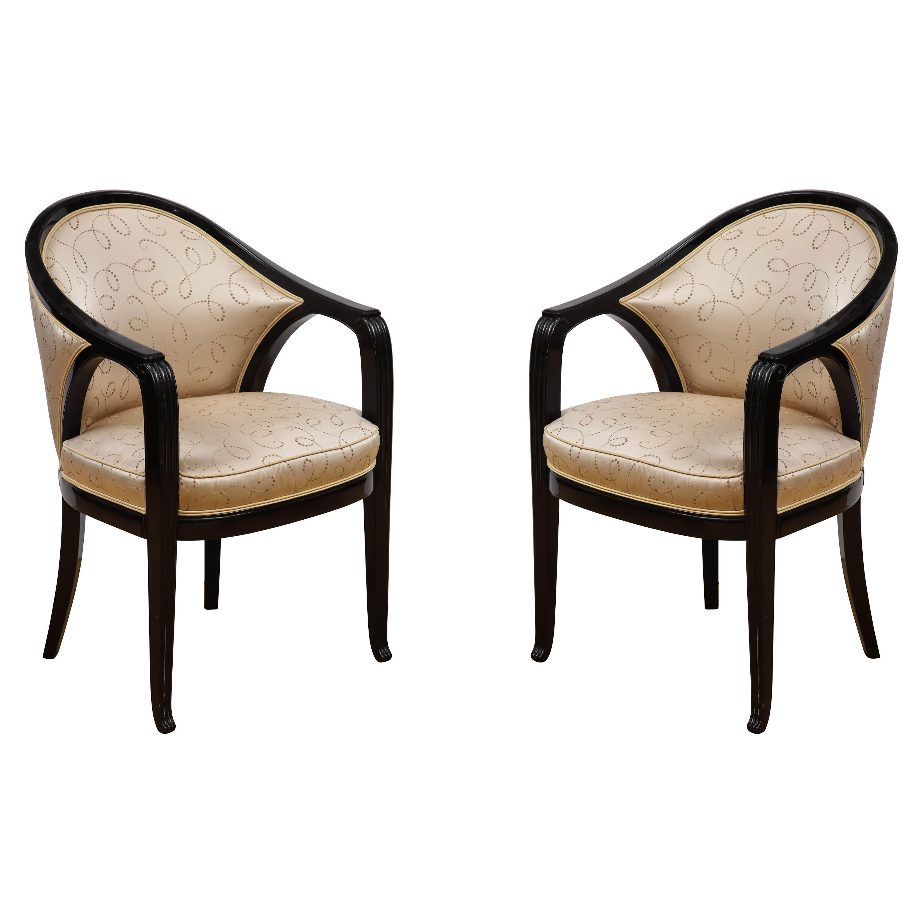 Pair of Ebonized Chairs by Paul Follot