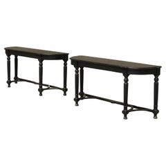Pair of Ebonized Console Tables Early 19th Century