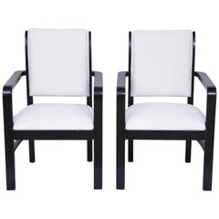 Pair of Ebonized Fauteuils