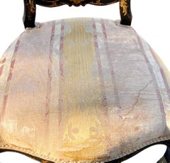 Pareja de sillas Napoleón III ebonizadas y pintadas a mano