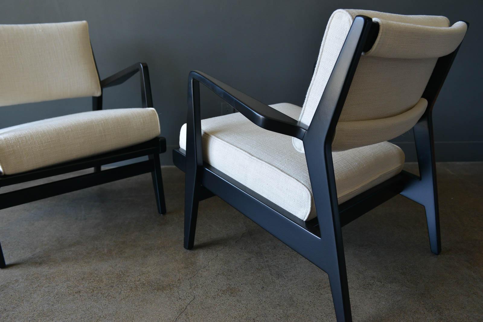 Pair of Ebonized Lounge Chairs by Jens Risom, ca. 1965 3