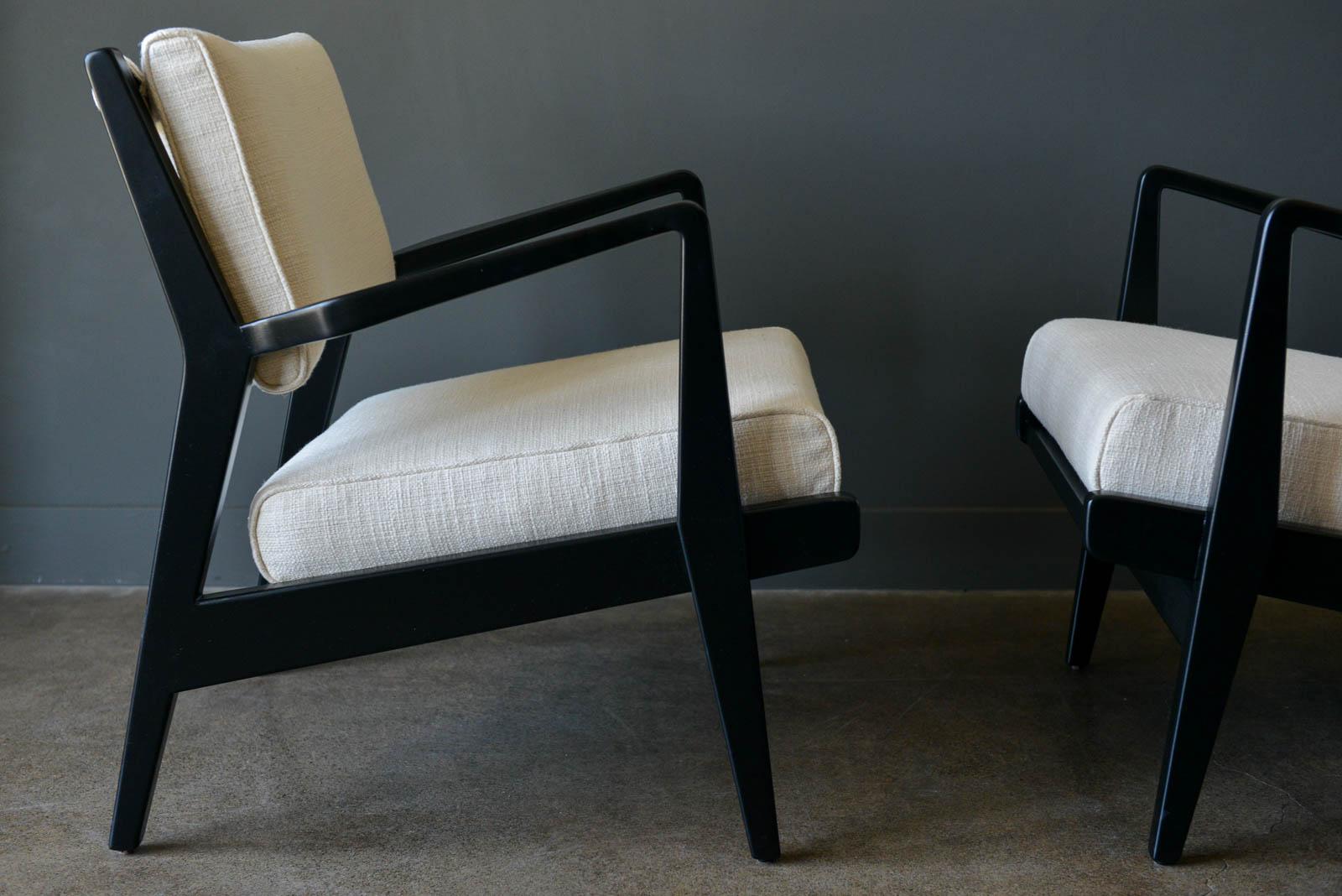 Pair of Ebonized Lounge Chairs by Jens Risom, ca. 1965 4
