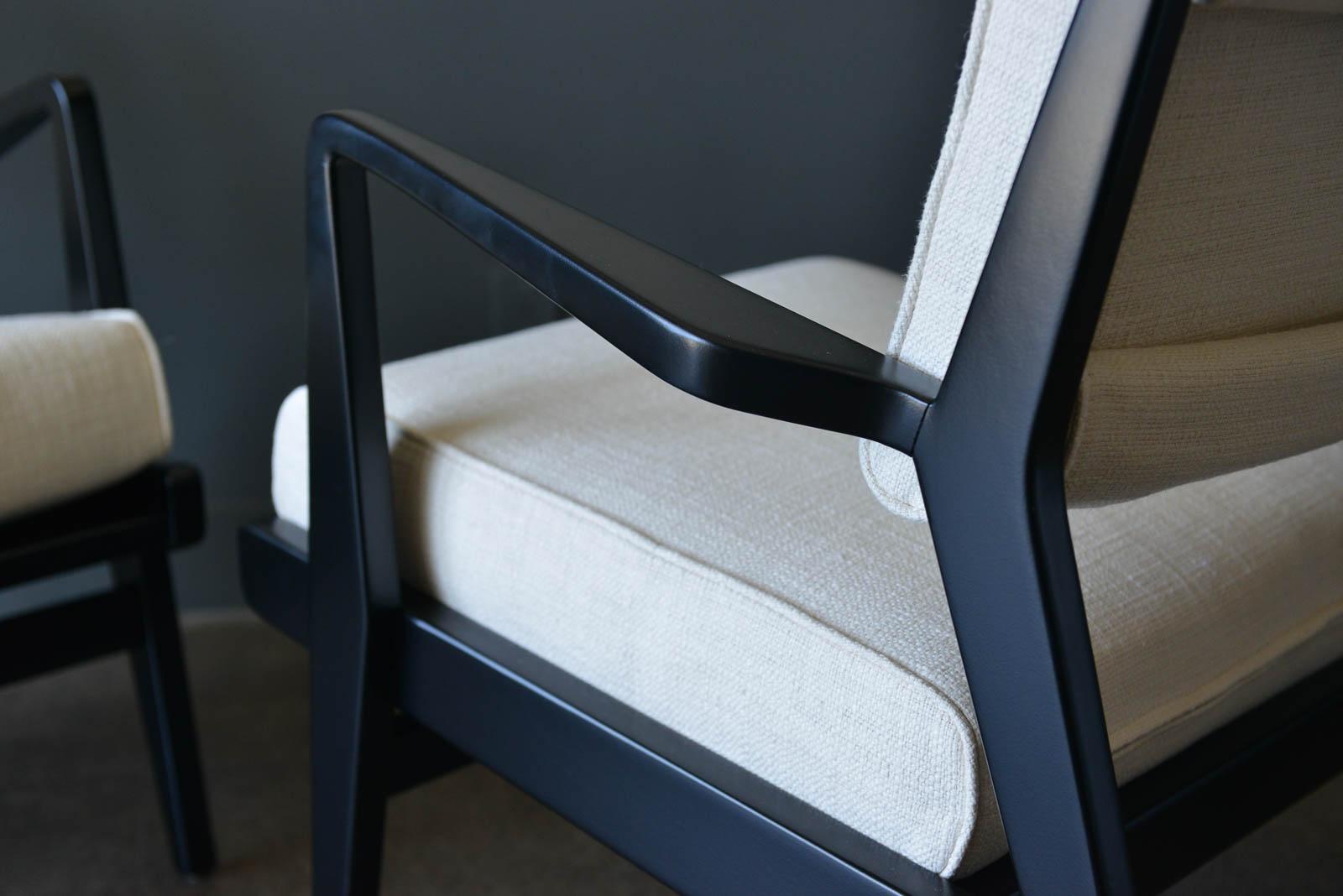 Pair of Ebonized Lounge Chairs by Jens Risom, ca. 1965 8