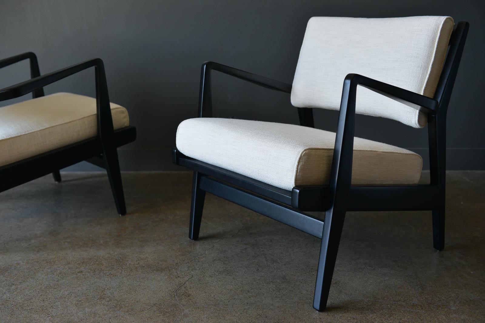 Pair of Ebonized Lounge Chairs by Jens Risom, ca. 1965 2