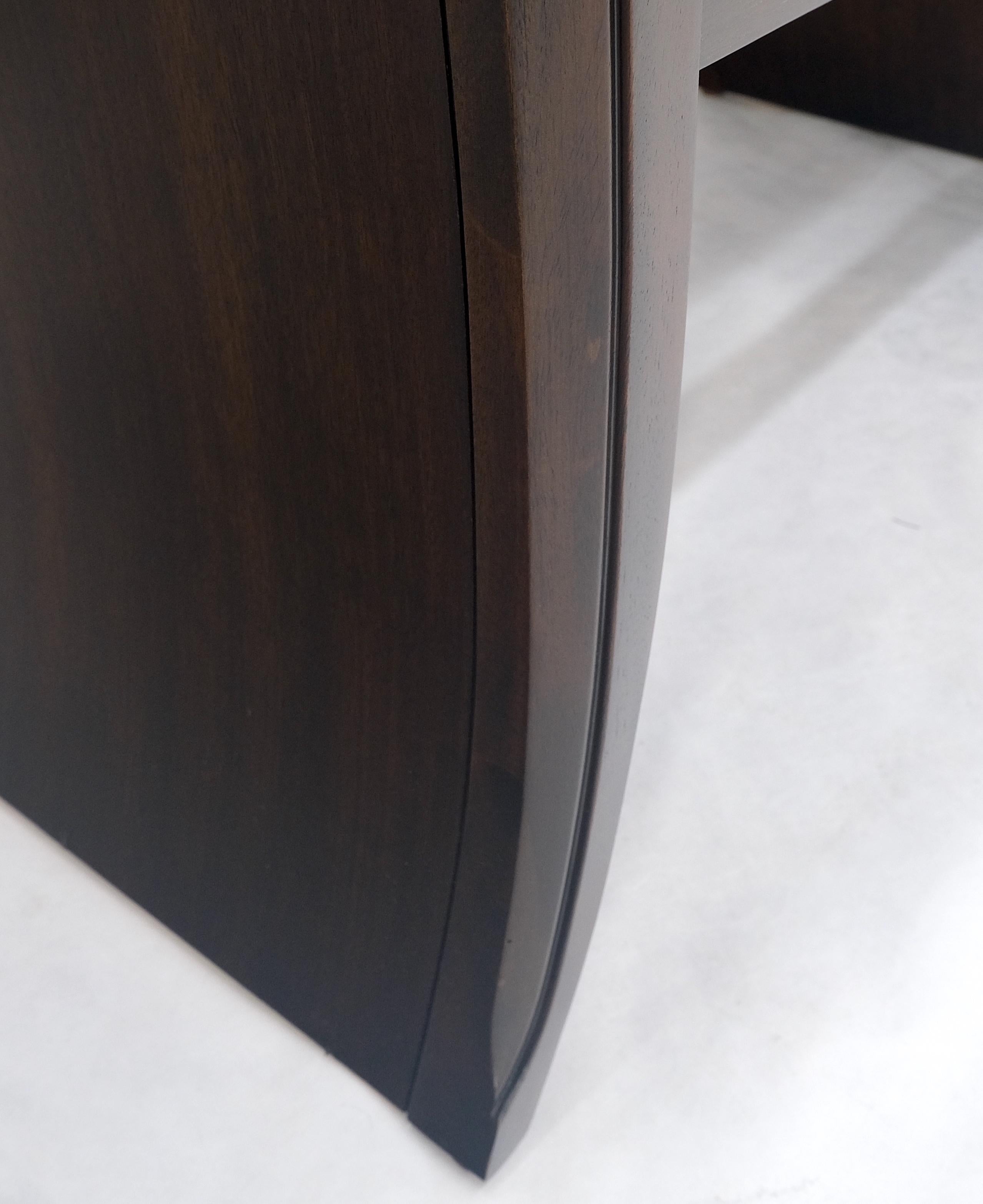 Pair of Ebonized Mahogany Waterfall Art Deco Style Night Stands Cabinets MINT For Sale 7