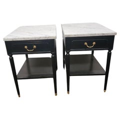 Paire de tables en marbre ébonisé 