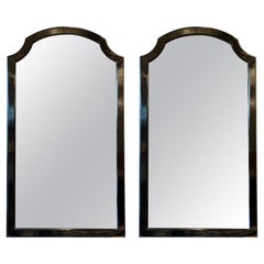 Pair of Ebonized Mid-Century Modern Wall or Console Mirrors