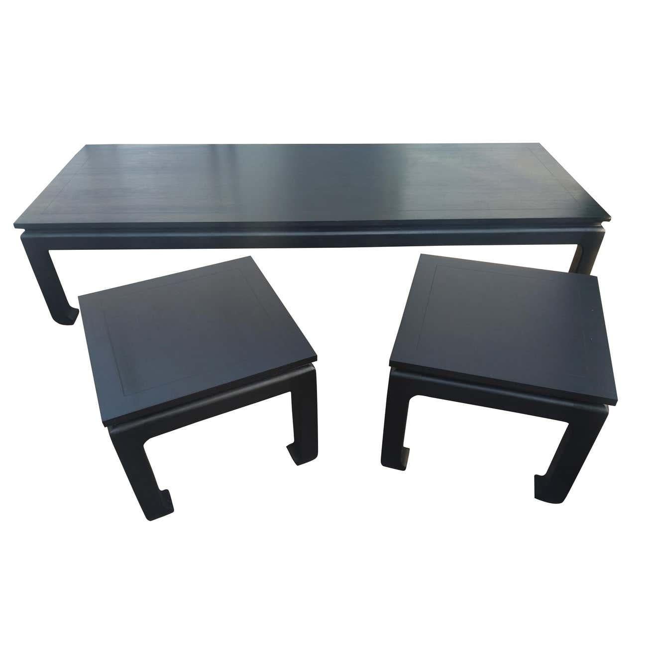 Pair of Ebonized Ming Style Side Tables 3