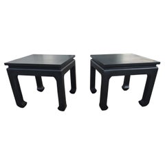 Pair of Ebonized Ming Style Side Tables