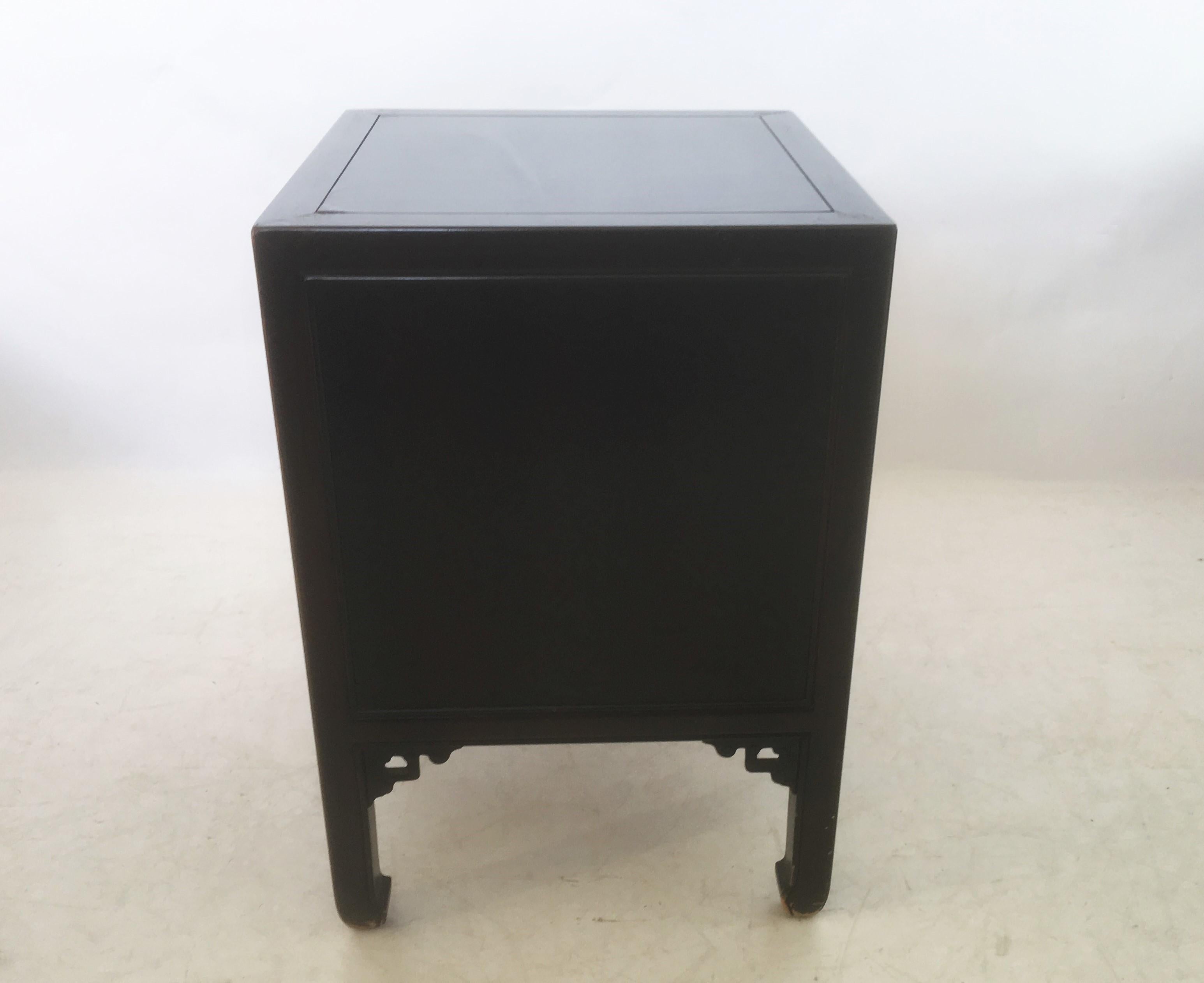 Pair of Ebonized Nighstands Michael Taylor for Henredon 4
