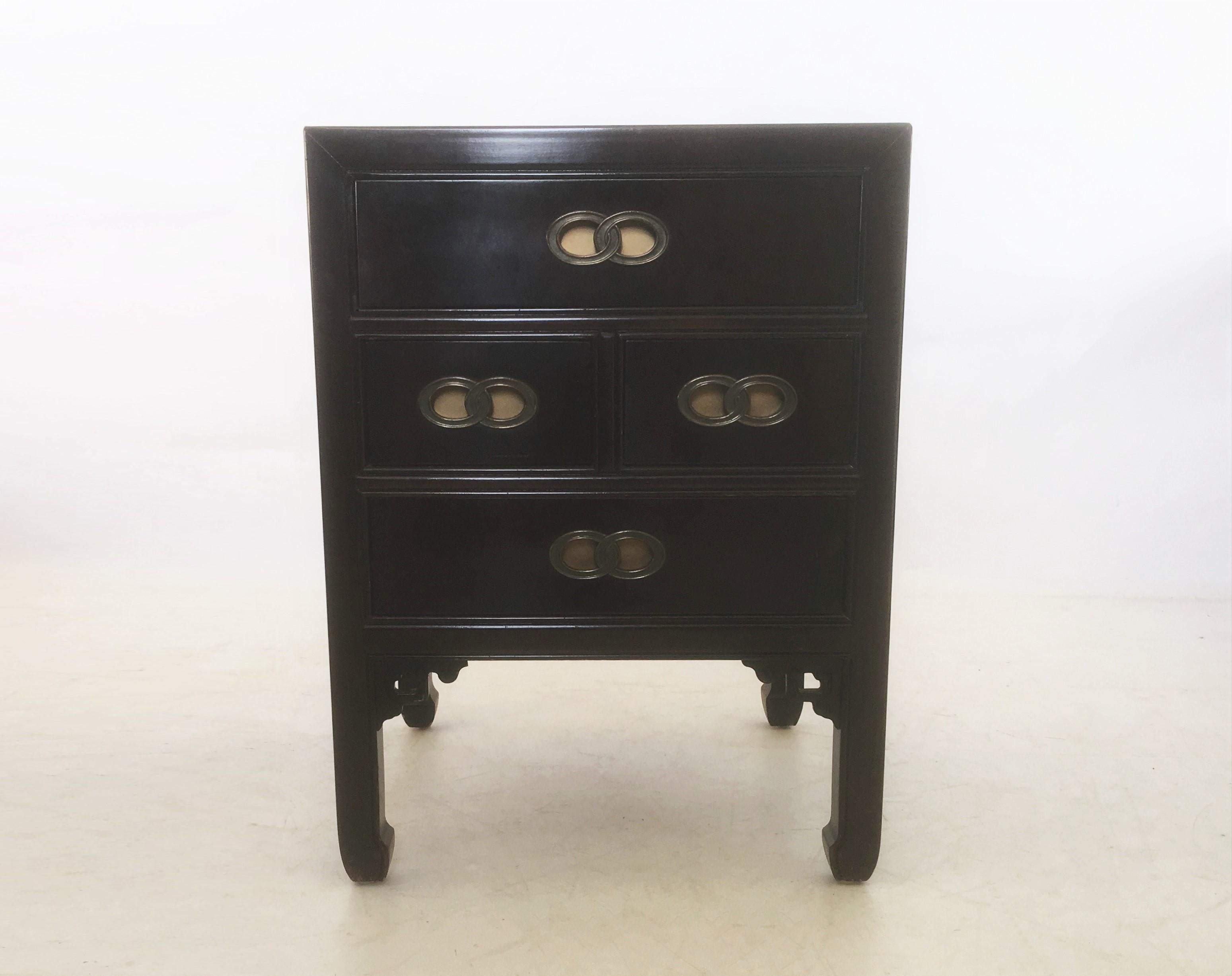 Pair of Ebonized Nighstands Michael Taylor for Henredon In Good Condition In Dallas, TX