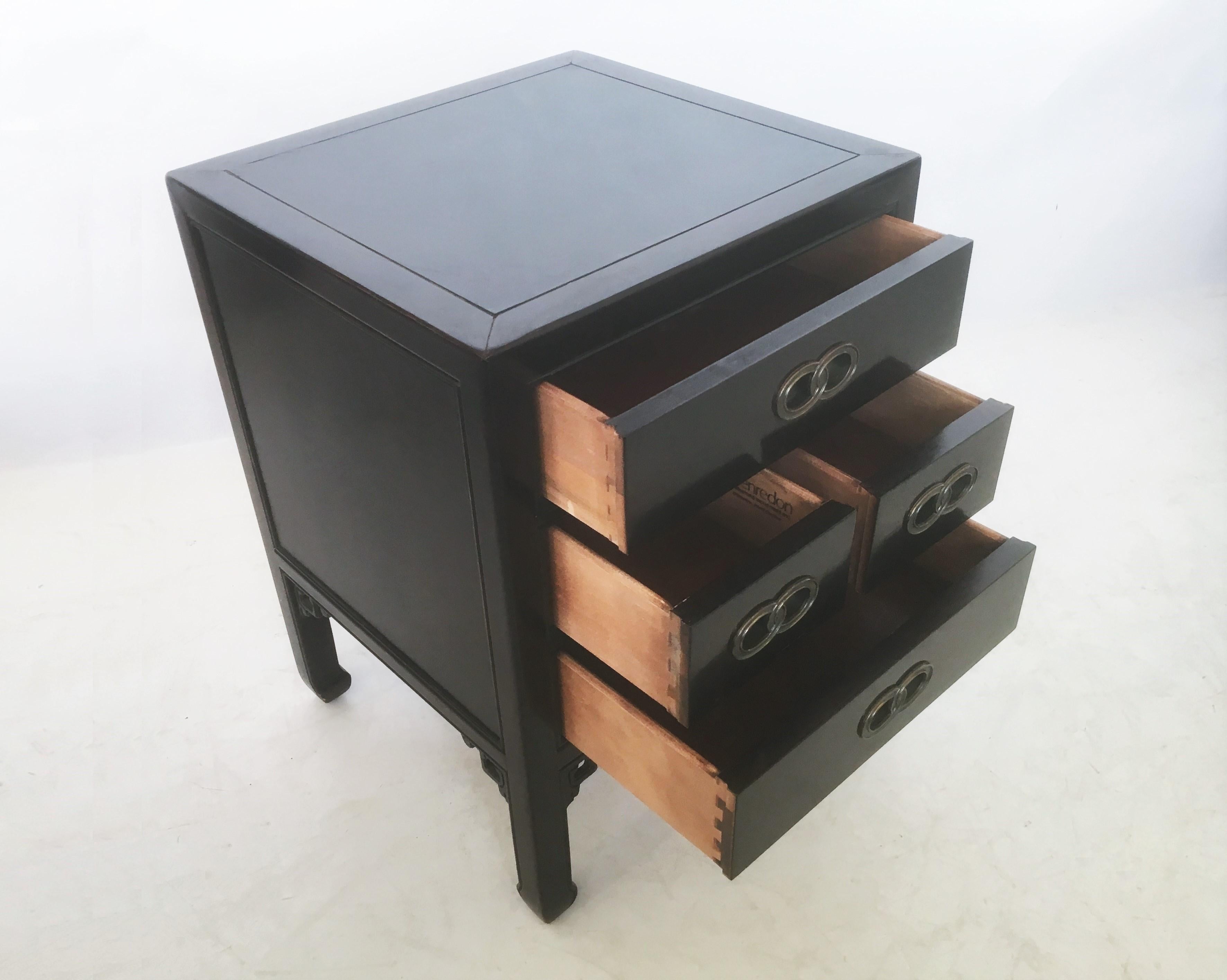 Pair of Ebonized Nighstands Michael Taylor for Henredon 2