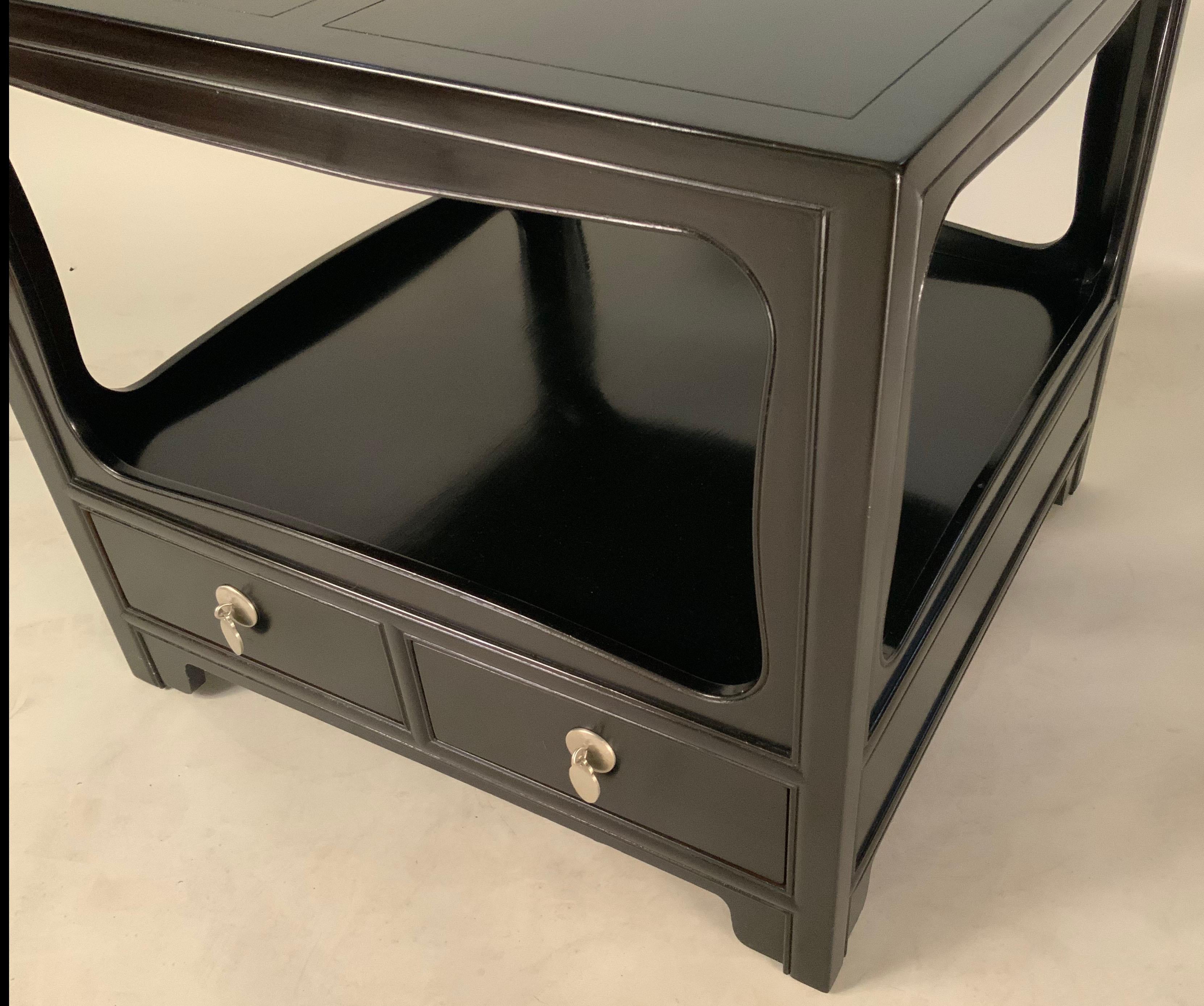 American Pair of Ebonized Nightstands by Michael Taylor for Baker For Sale