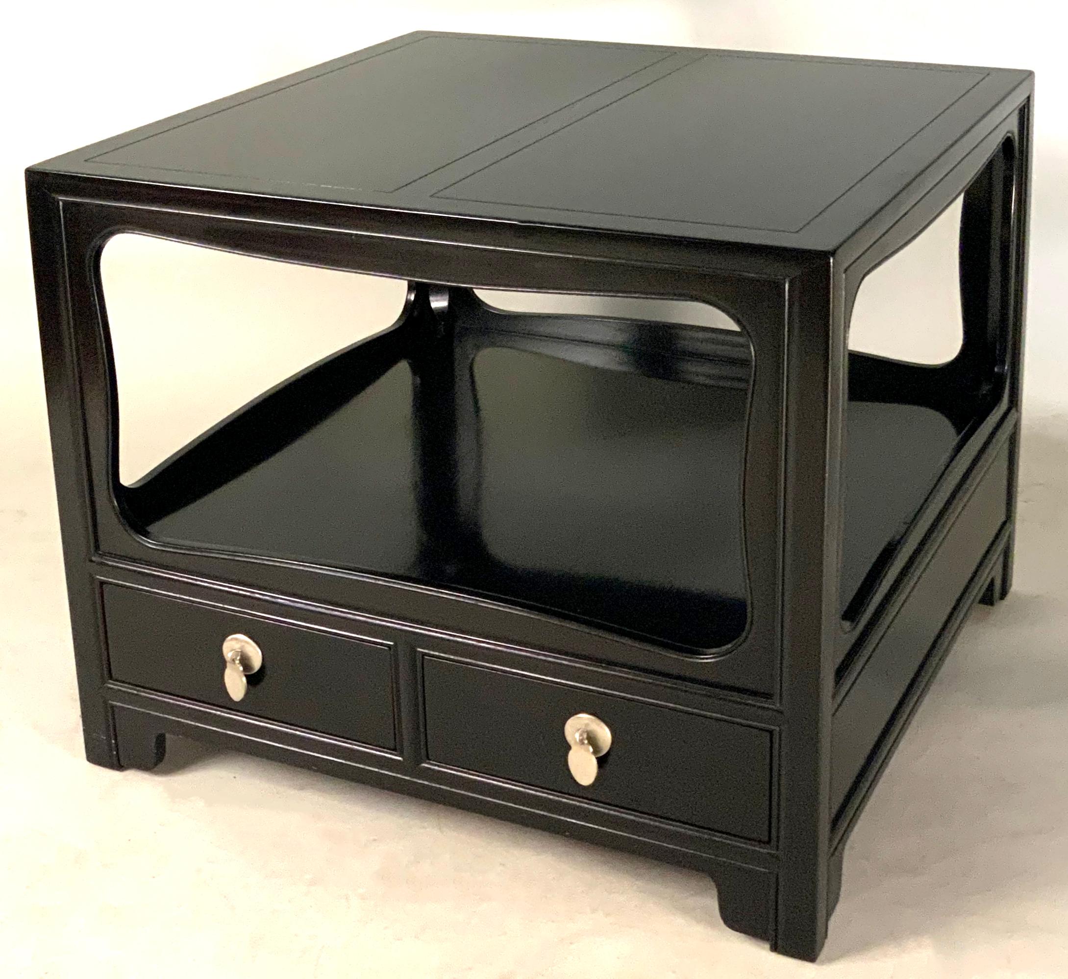 Pair of Ebonized Nightstands by Michael Taylor for Baker For Sale 1