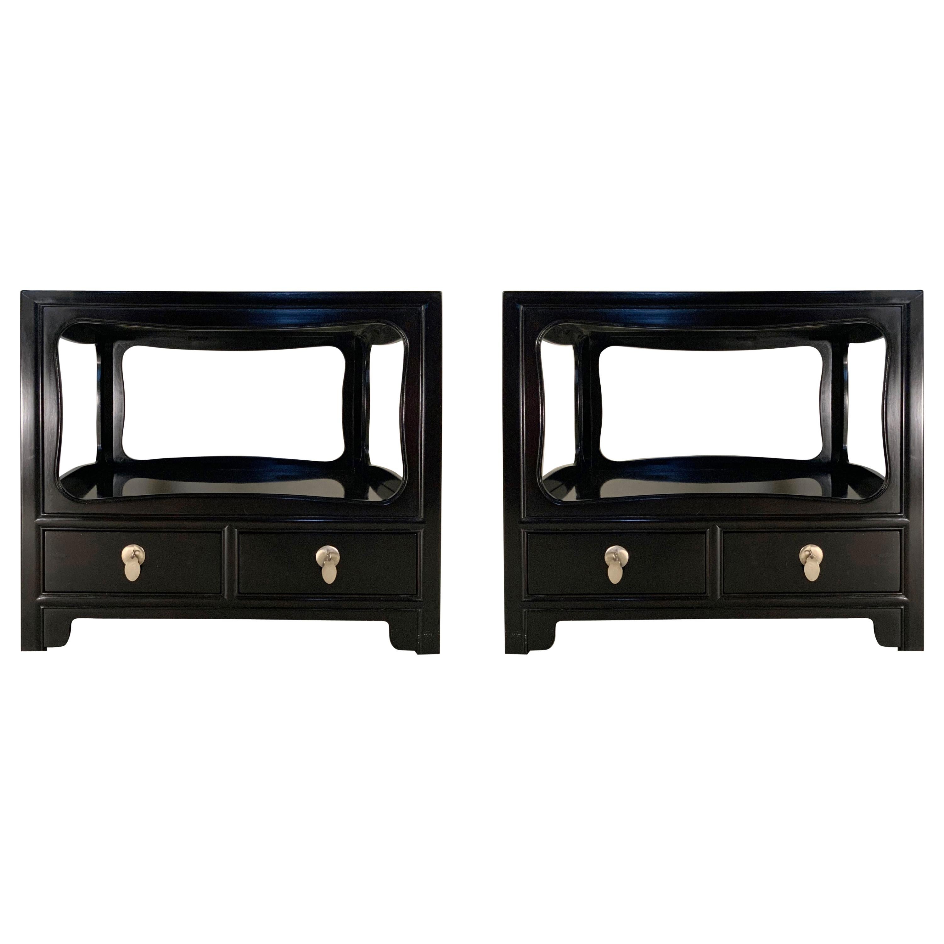 Pair of Ebonized Nightstands by Michael Taylor for Baker