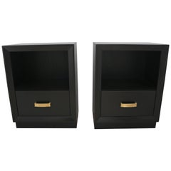 Pair of Ebonized Nightstands