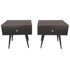 Pair of Ebonized Planner Group Side Tables by Paul McCobb for Winchendon