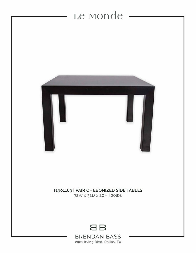 Pair of Ebonized Side Tables For Sale at 1stDibs