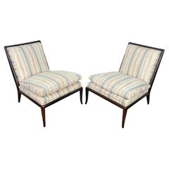Pareja de sillas deslizantes ebonizadas T.H. Robsjohn-Gibbings para Widdicomb Wmb