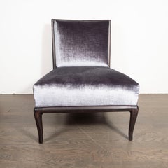 Pair of Ebonized Walnut Slipper Chairs by Robsjohn-Gibbings for Widdicomb Co.