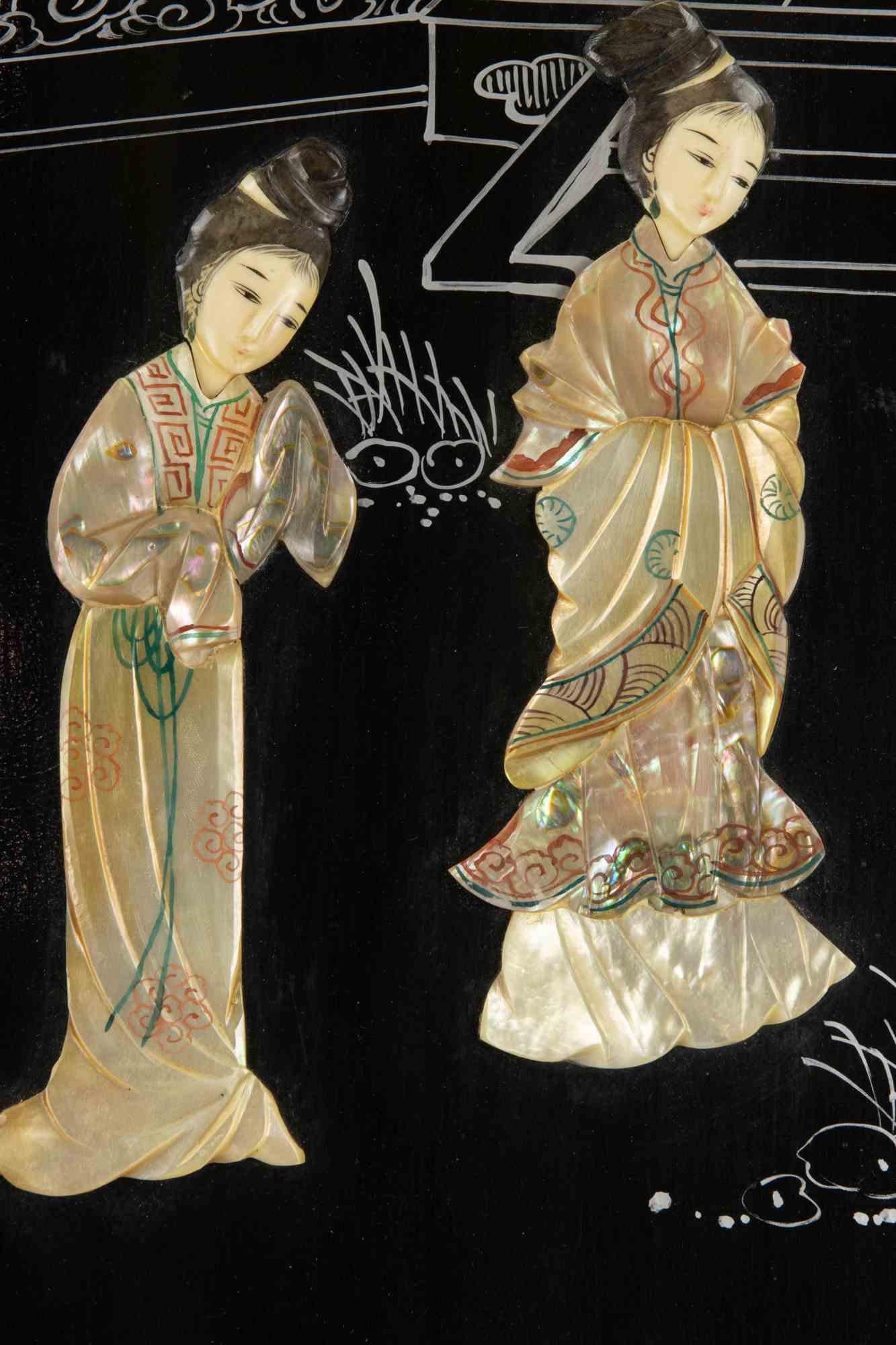 Pair of Ebonized Wooden Panels, Early 20th Century For Sale 2