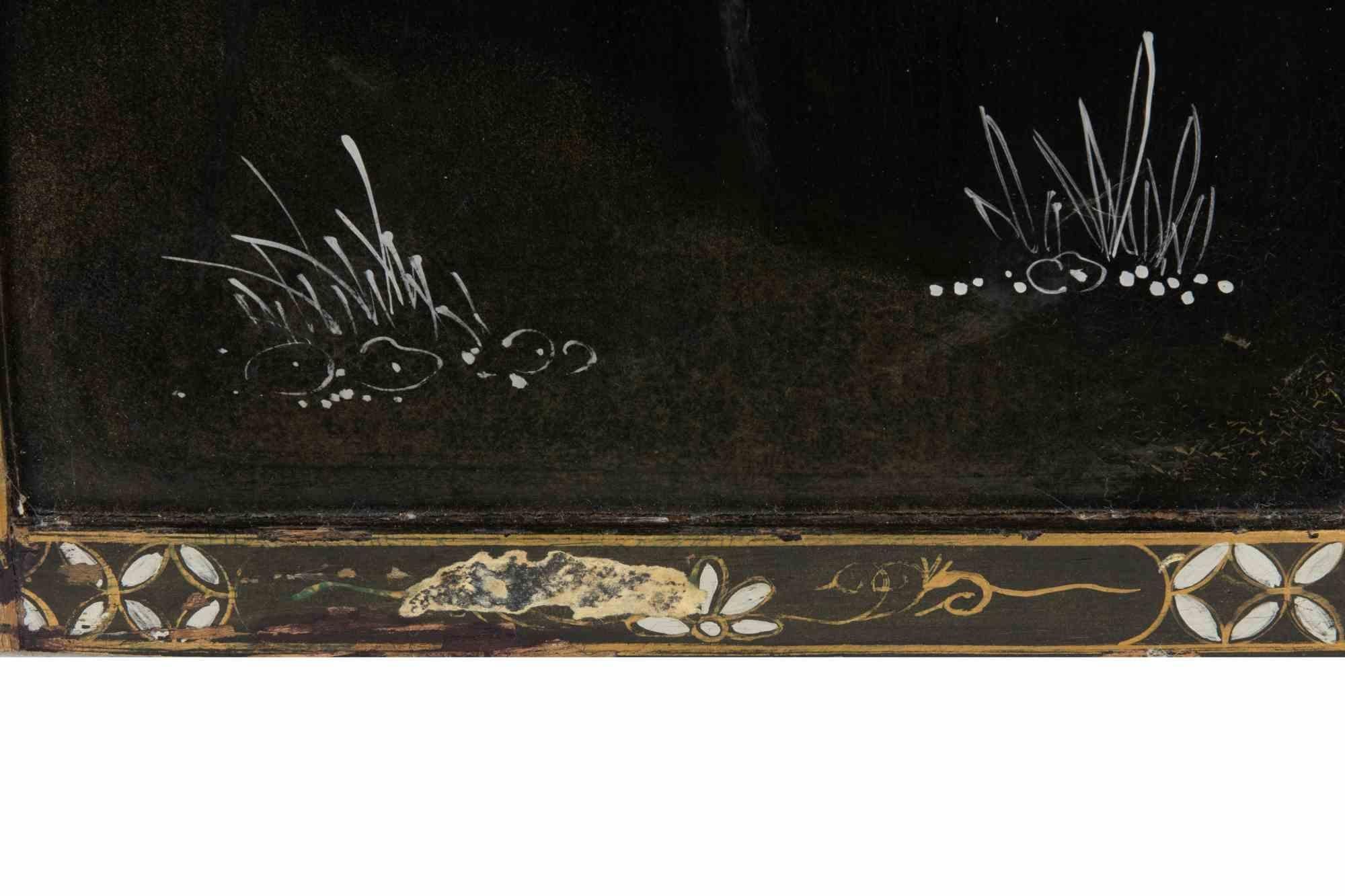 Pair of Ebonized Wooden Panels, Early 20th Century For Sale 3