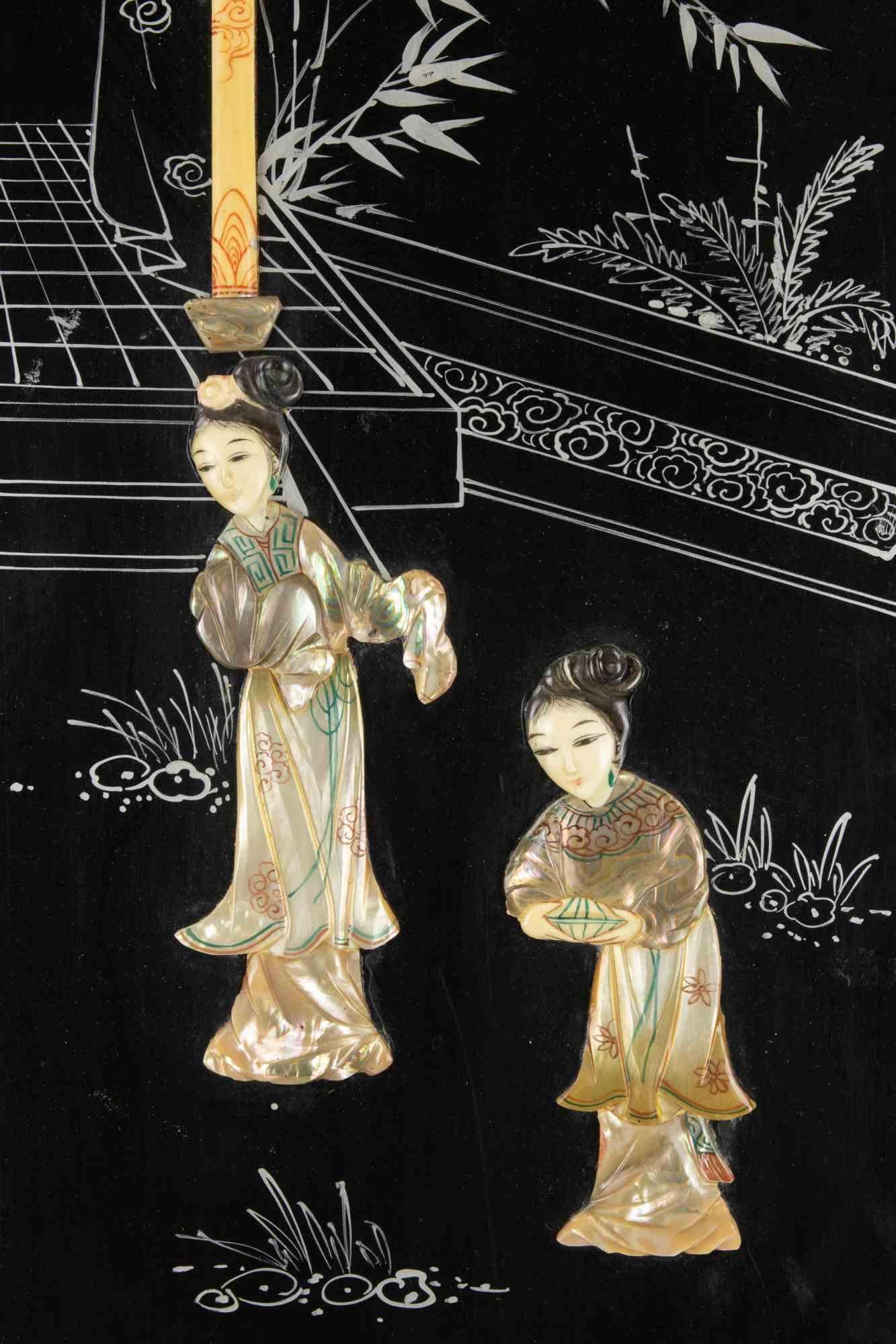Pair of Ebonized Wooden Panels, Early 20th Century For Sale 4