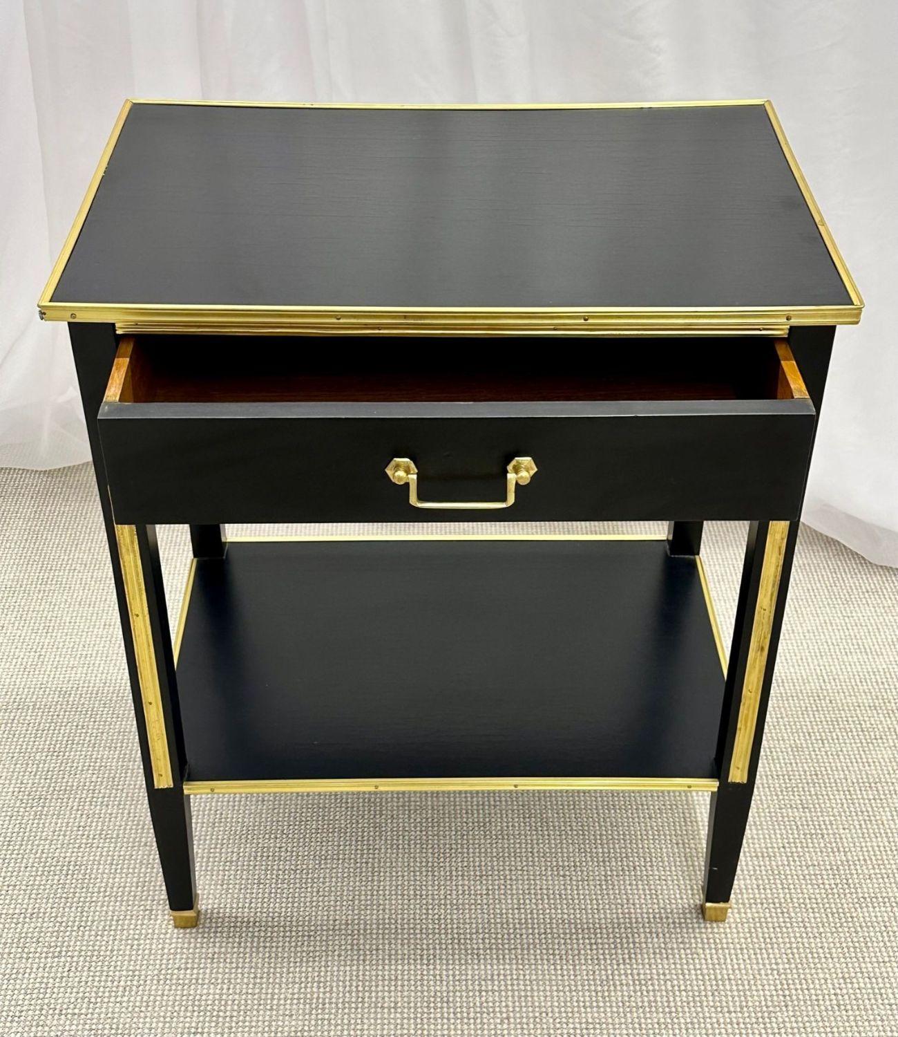Pair of Ebony End / Side Tables, Night Tables, Maison Jansen Style, Hollywood For Sale 3