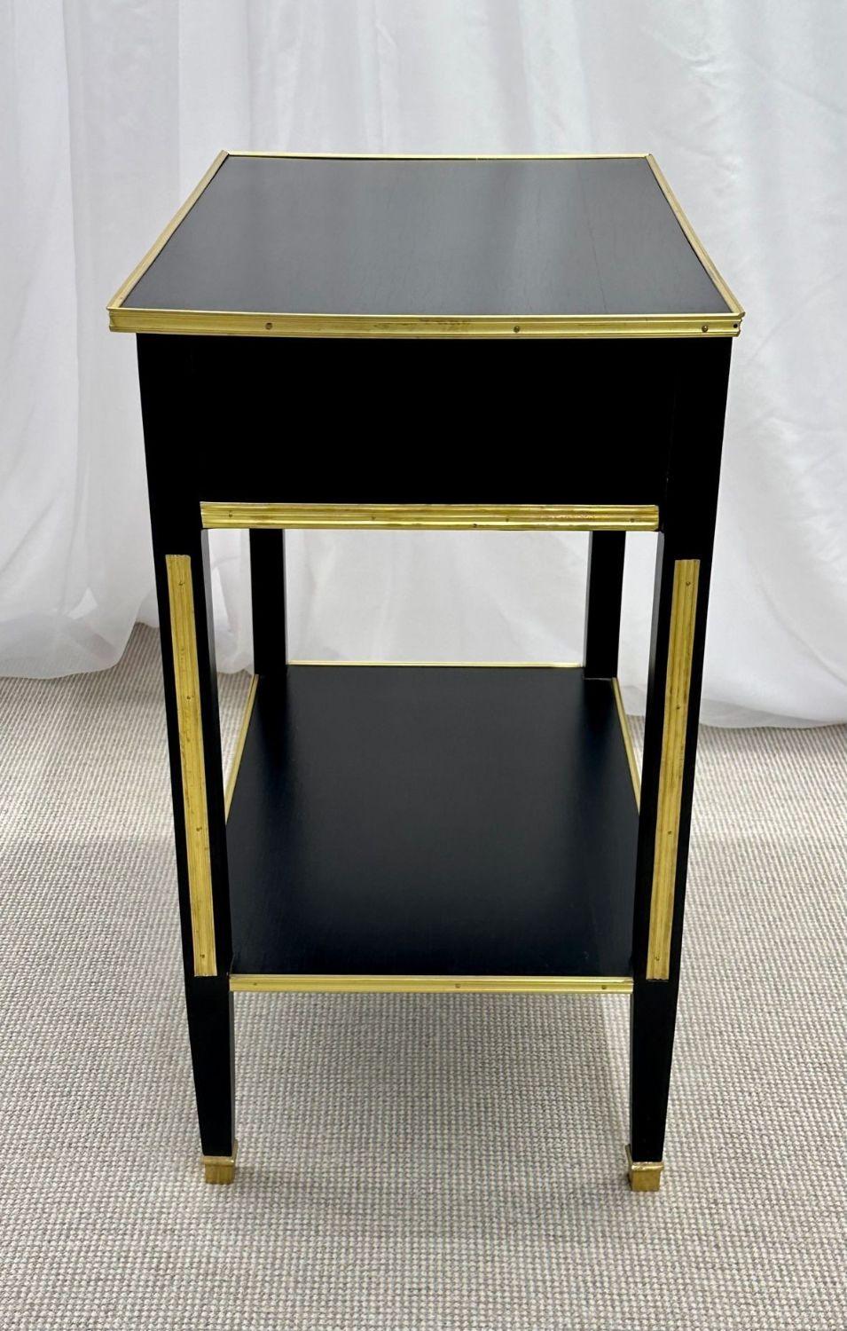 Pair of Ebony End / Side Tables, Night Tables, Maison Jansen Style, Hollywood For Sale 4