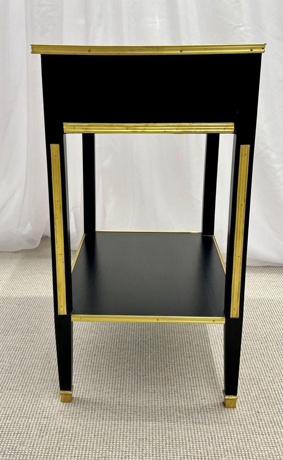 Pair of Ebony End / Side Tables, Night Tables, Maison Jansen Style, Hollywood For Sale 5
